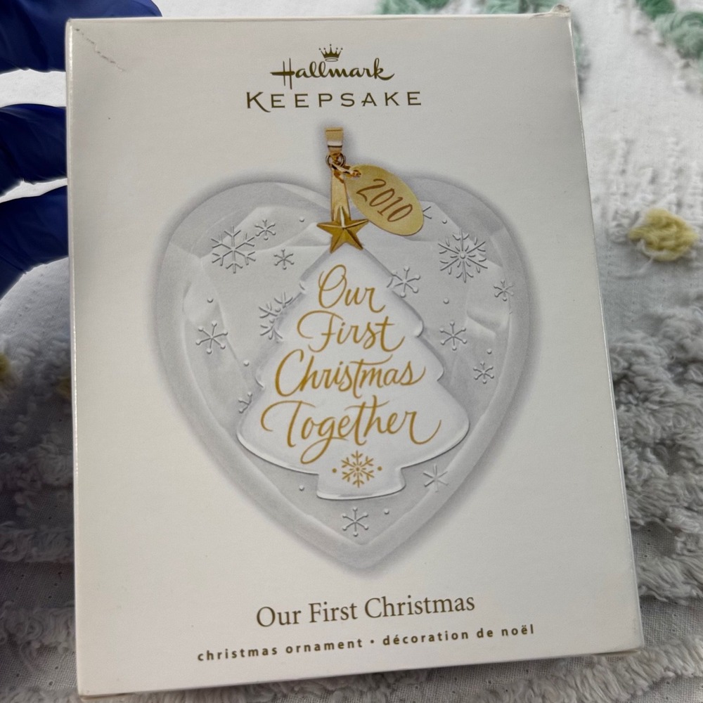 Hallmark Keepsake 2010 Our First Christmas Together Heart Ornament Glass Metal